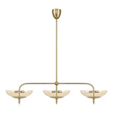 Fiorello 54-inch 9-light Brushed Gold Linear Chandelier with Smoked Amber Glass Shades