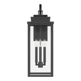 Hillside 25-inch 3-light Textured Black Exterior Wall Sconce with Clear Glass