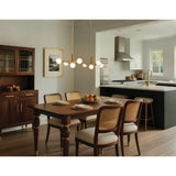 Stockholm 50-inch 8-light Champagne Gold Linear Chandelier with Opal Glass Shades