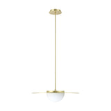 Solstice 22-inch Polished Brass 5CCT LED Convertible Pendant with Opal Ribbed Glass Shade