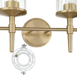 Andrea 32-inch 4-light Champagne Gold Vanity Light with Clear Ribbed Glass Shades