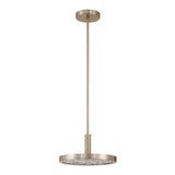 Courtney 12-inch Champagne Gold 5CCT LED Convertible Pendant with Clear Water Glass