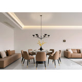 Tremolo 48-inch 6-light Textured Black and Champagne Gold Chandelier