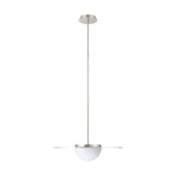 Solstice 22-inch Polished Nickel 5CCT LED Convertible Pendant with Opal Ribbed Glass Shade