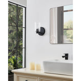 Bedminster 5-inch 1-light Matte Black Vanity Light with Clear Ribbed Glass Shade