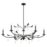 Presley 48-inch 6-light Textured Black Chandelier with Clear Glass Drops