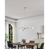 Helena 42-inch 6-light Polished Nickel Chandelier with Clear Acrylic Shades