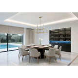 Montclair 38-inch 12-light Brushed Gold and Natural Alabaster Chandelier
