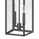 Hillside 7-inch 2-light Textured Black Exterior Pendant Light with Clear Glass