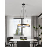 Grazia 24-inch Matte Black and Brushed Gold LED Chandelier
