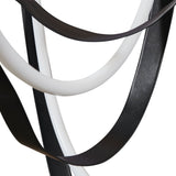 Ayers 43-inch 3-light Champagne Gold with Black and Brown Faux Leather 5CCT LED Chandelier