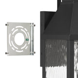 Glencrest 18-inch 1-light Textured Black Exterior Wall Sconce with Clear Water Glass