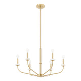 Leah 30-inch 6-light Brushed Gold and White Onyx Chandelier