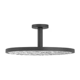 Courtney 24-inch Textured Black 5CCT LED Convertible Pendant with Clear Water Glass