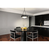 Agate 15-inch 3-light Matte Black Pendant Light with Opal Glass Shade