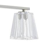 Valentin 24-inch 3-light Brushed Nickel Vanity Light with Clear Pressed Glass Shades