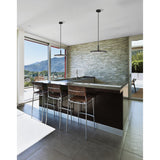 Courtney 18-inch Textured Black 5CCT LED Convertible Pendant with Clear Water Glass