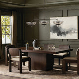 Fiorello 54-inch 9-light Forged Bronze Linear Chandelier with Smoked Amber Glass Shades