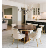 Sussex 36-inch 8-light Champagne Gold and Black Faux Leather Chandelier