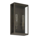 Hollis 16-inch 2-light Blackened Brass Exterior Wall Sconce with Clear Glass