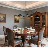 Mcgill 40-inch 6-light Natural Brass Chandelier with Matte Black and Gold Metal Shades