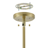 Helena 42-inch 6-light Brushed Gold Chandelier with Clear Acrylic Shades