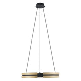 Grazia 24-inch Matte Black and Brushed Gold LED Chandelier