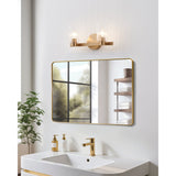 Bedminster 14-inch 2-light Champagne Gold Vanity Light with Clear Ribbed Glass Shades