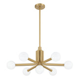 Stockholm 29-inch 7-light Champagne Gold Chandelier with Opal Glass Shades