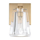 Valentin 4-inch 1-light Champagne Gold Vanity Light with Clear Pressed Glass Shade