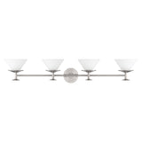 Tremolo 42-inch 4-light Brushed Nickel and Polished Nickel Vanity Light with Etched Opal Glass