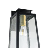 Salford 17-inch 1-light Matte Black Exterior Wall Sconce with Clear Antique Glass