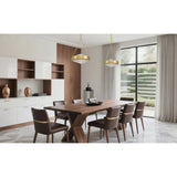 Agate 15-inch 3-light Champagne Gold Pendant Light with Clear Holophane Glass Shade