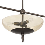 Fiorello 54-inch 9-light Forged Bronze Linear Chandelier with Smoked Amber Glass Shades