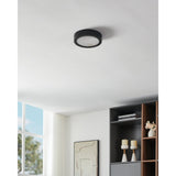 Argyle 8-inch Textured Black and Natural Alabaster 5CCT LED Flush Mount