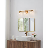 Bedminster 24-inch 3-light Champagne Gold Vanity Light with Clear Ribbed Glass Shades