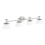 Tremolo 42-inch 4-light Brushed Nickel and Polished Nickel Vanity Light with Etched Opal Glass