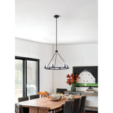 Jared 30-inch 6-light Matte Black Chandelier with Clear Glass Shades