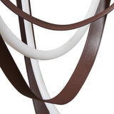 Ayers 43-inch 3-light Champagne Gold with Black and Brown Faux Leather 5CCT LED Chandelier