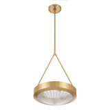 Agate 15-inch 3-light Champagne Gold Pendant Light with Clear Holophane Glass Shade