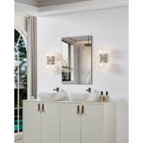 Valentin 13-inch 2-light Brushed Nickel Vanity Light with Clear Pressed Glass Shades