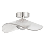 Novella 18-inch Polished Nickel LED Convertible Pendant with Clear Ribbed Glass Shade