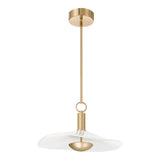 Novella 18-inch Polished Gold LED Convertible Pendant with White Glazed Ceramic Shade