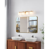 Valentina 30-inch 4-light Champagne Gold Vanity Light with Etched Opal Glass Shades