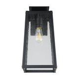 Salford 17-inch 1-light Matte Black Exterior Wall Sconce with Clear Antique Glass