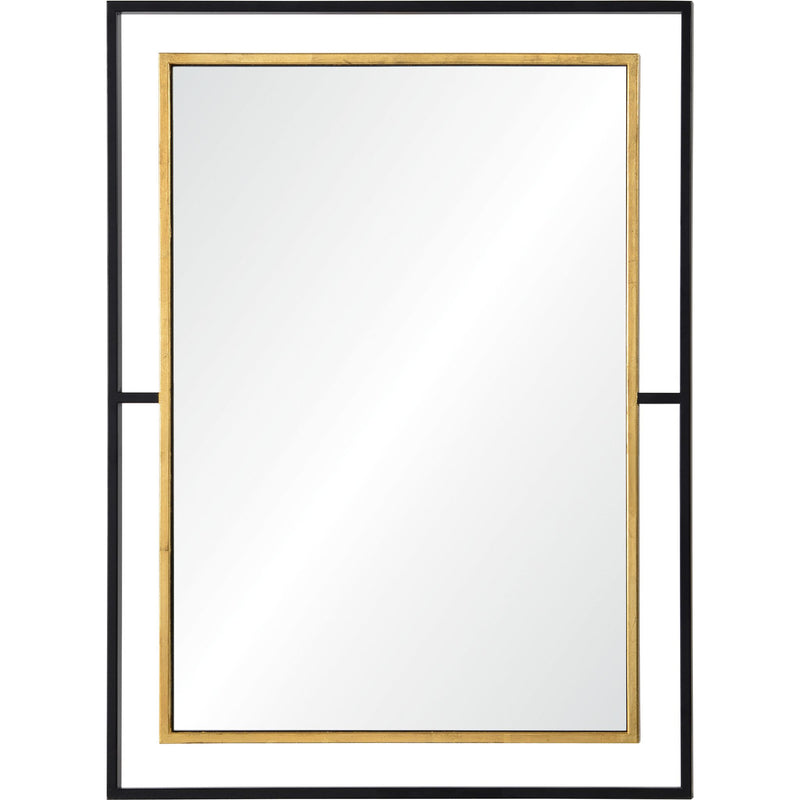 Gray Wall Mirror Gold Leaf, Black By Renwil
