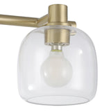 Valentina 15-inch 2-light Champagne Gold Vanity Light with Clear Glass Shades