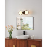 Parker 16-inch 2-light Matte Black Vanity Light with Etched Opal Glass Shades