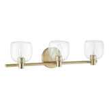 Valentina 24-inch 3-light Champagne Gold Vanity Light with Clear Glass Shades