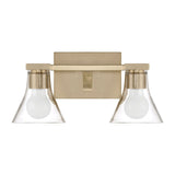 Gilford 14-inch 2-light Champagne Gold Vanity Light with Clear Glass Shades